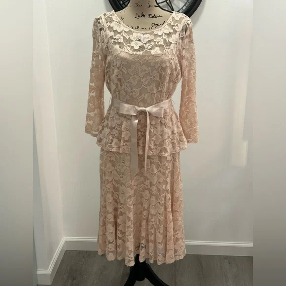 beige occasion dress Timeless Oatmeal Linen Midi Dress | Trendy Women's Dresses main image 0